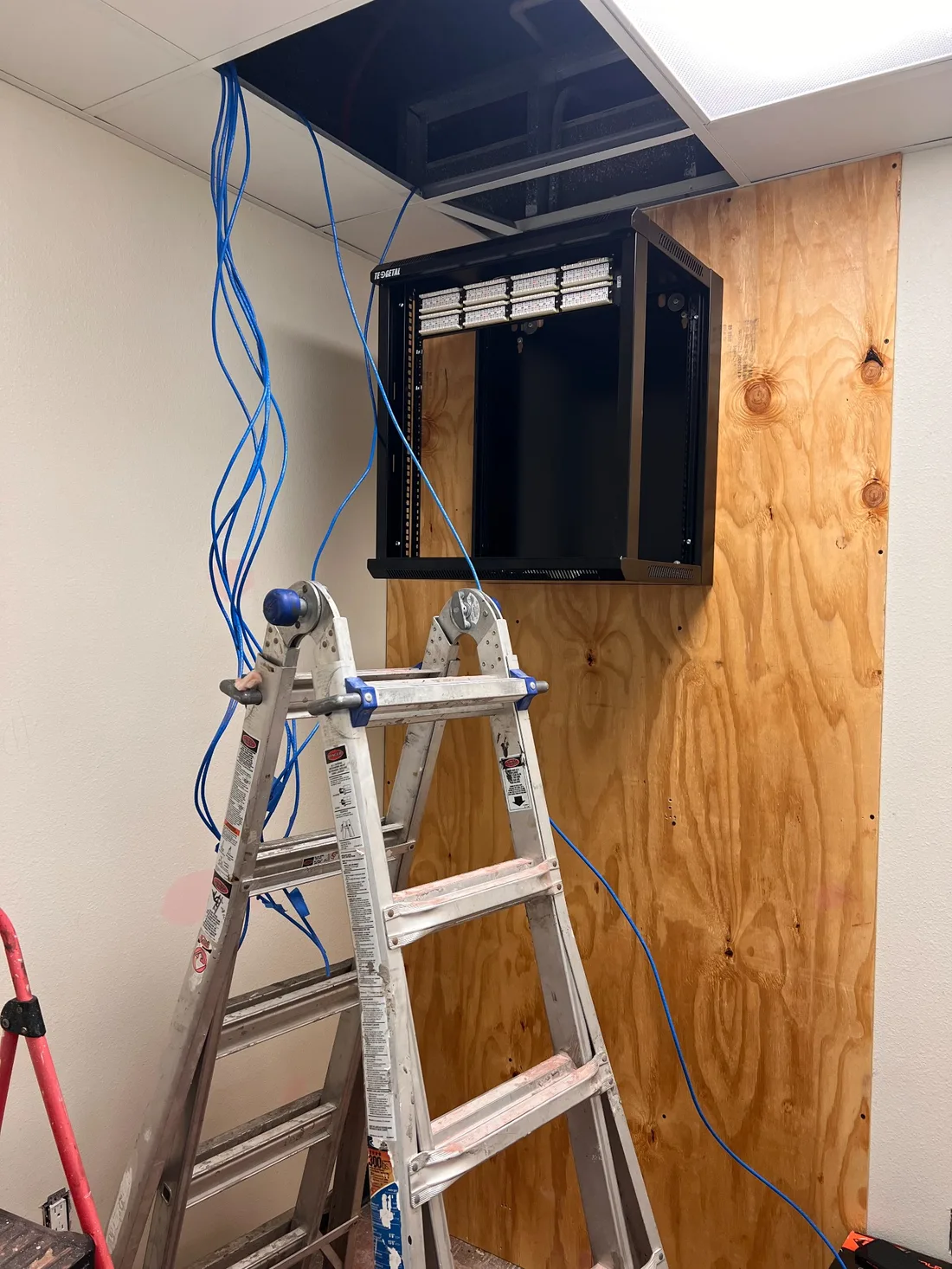 Commercial cabling rough-in work